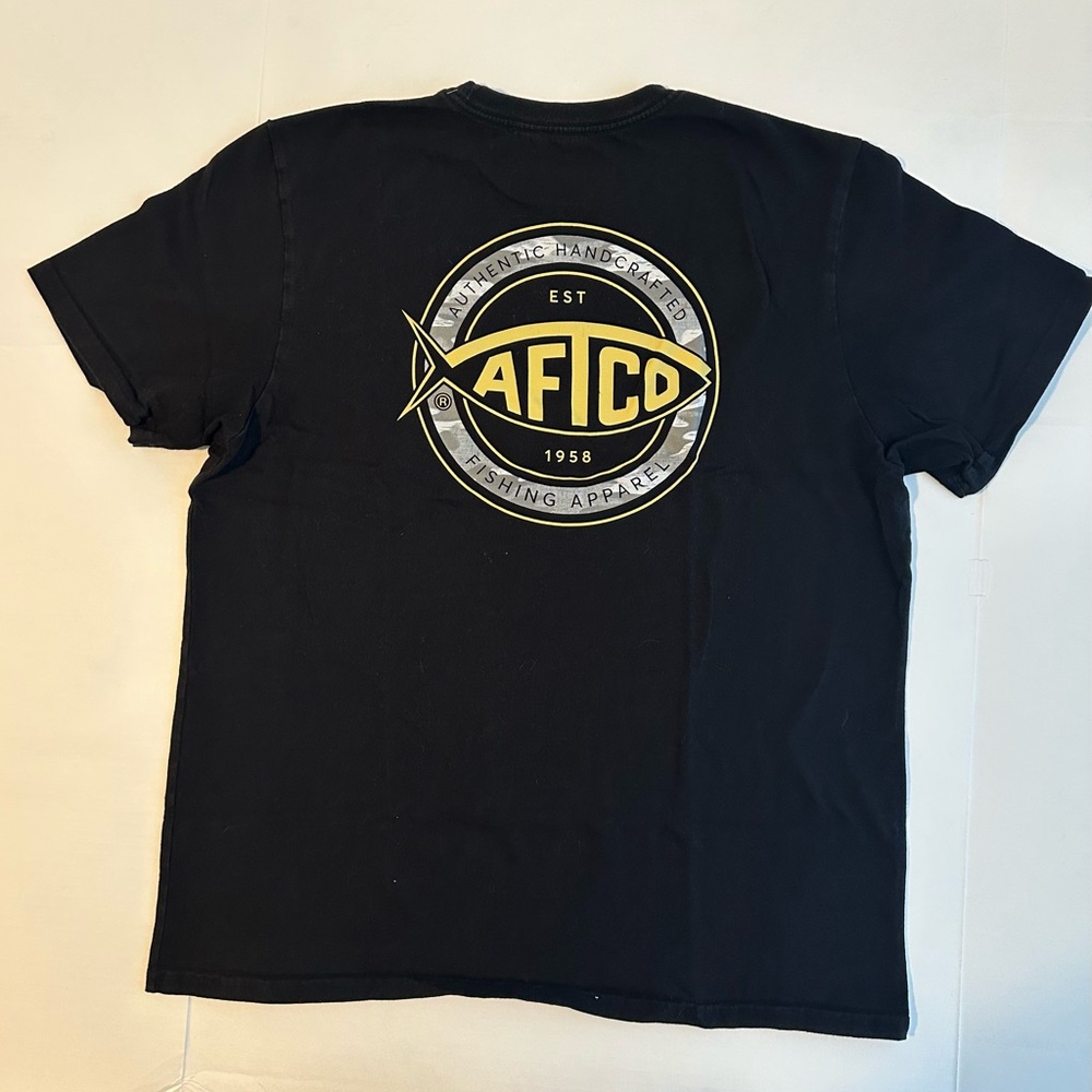 AFTCO Black T-Shirt with chest pocket